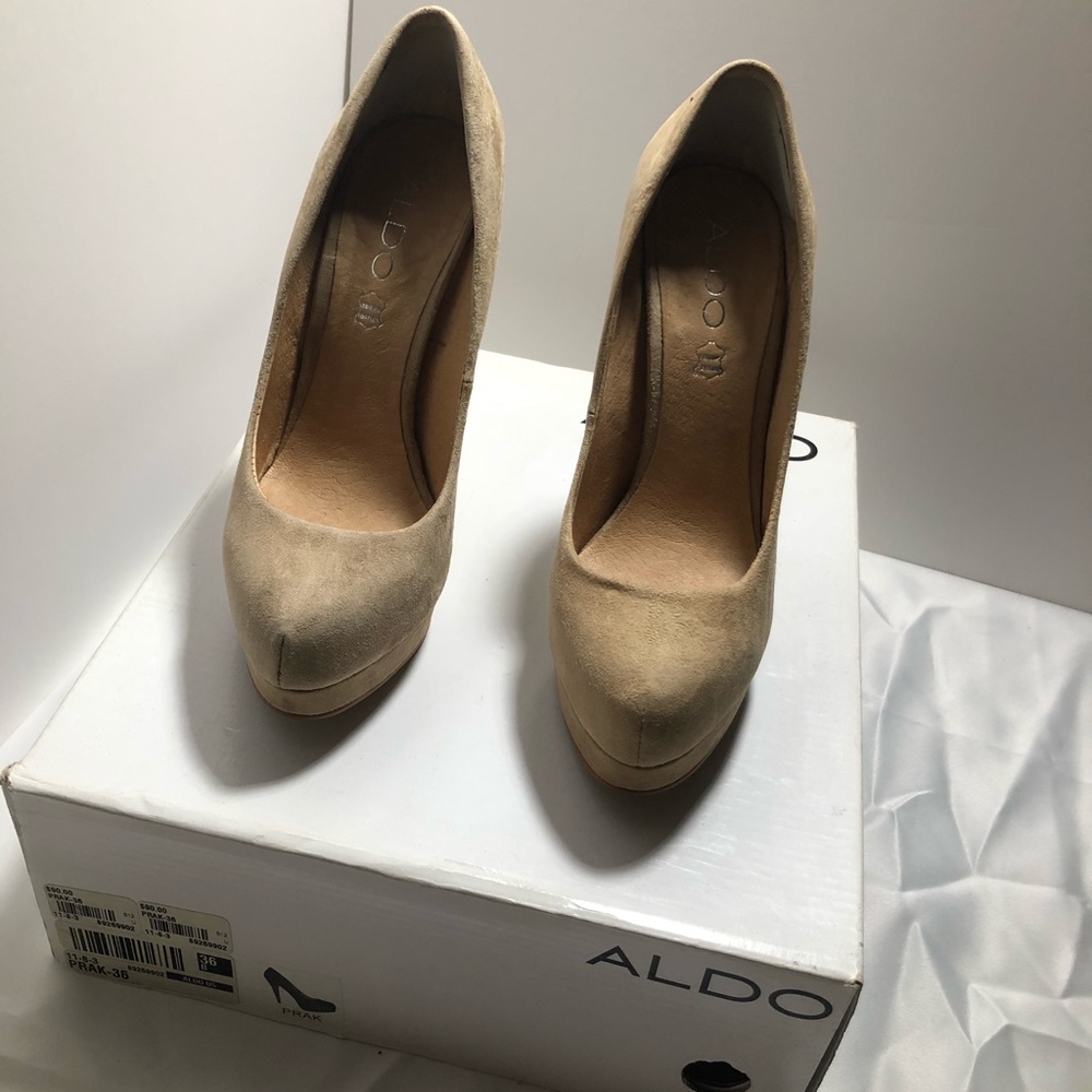 Beige Suede heels
